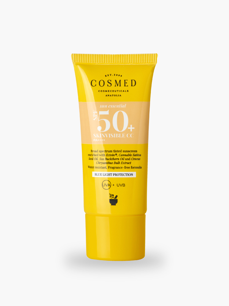 Skinvisible CC SPF 50 Tüm Cilt Tipleri İçin Renkli CC Yüz Güneş Kremi Yeni Nesil Filtreler 30 ml