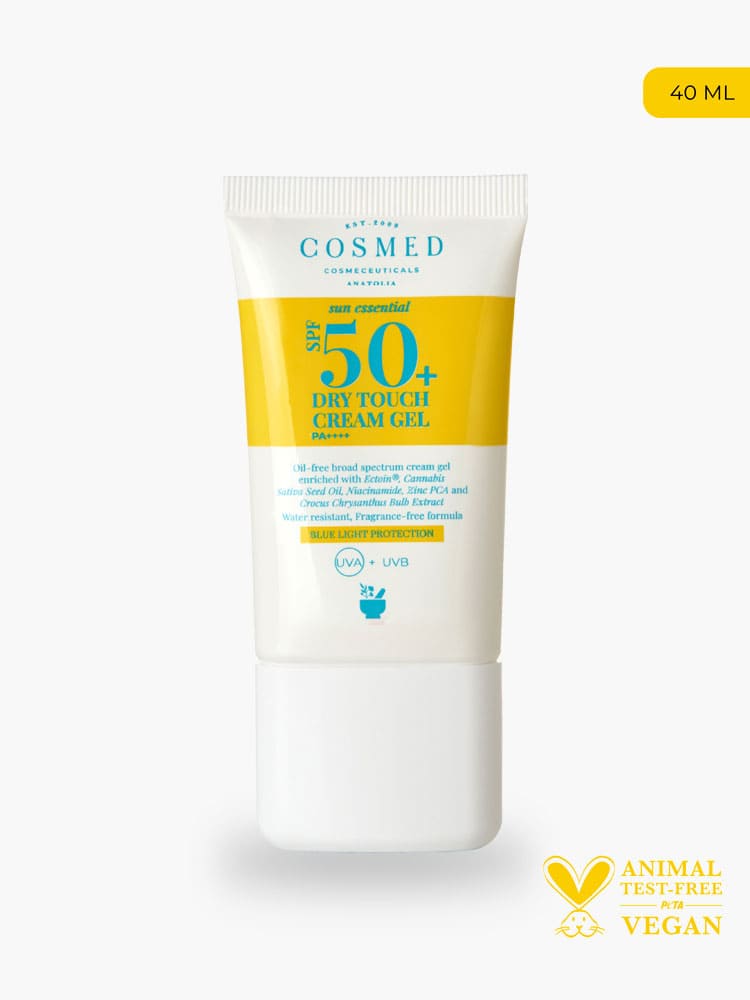 Dry Touch Cream Gel SPF 50 Yağlı/Karma Akne Eğilimli Ciltler İçin Mat Bitişli Yüz Güneş Kremi - Parlama Karşıtı, Yeni Nesil Filtreler 40 ml